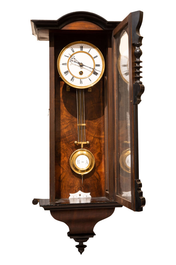 #108 Antique Wall Pendulum Clock Made of Wood | Antike Wandpendeluhr aus Holz - Image 2