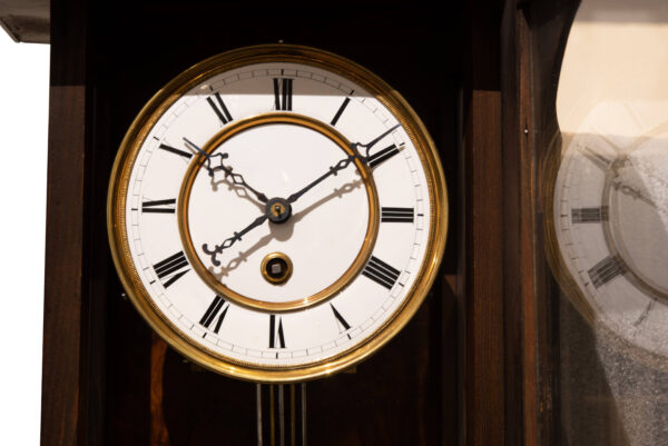 #108 Antique Wall Pendulum Clock Made of Wood | Antike Wandpendeluhr aus Holz - Image 3