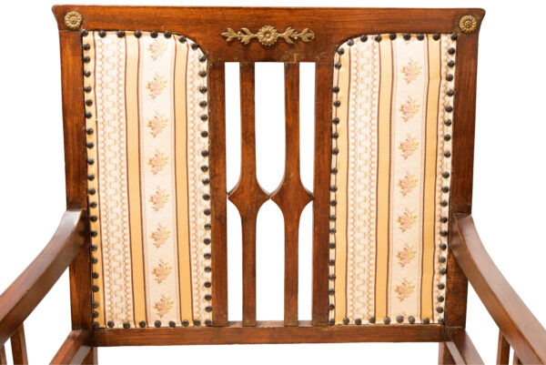 #112 Two Chairs with Striped Fabric Upholstery | Zwei Stühle mit gestreiftem Stoffbezug - Image 4