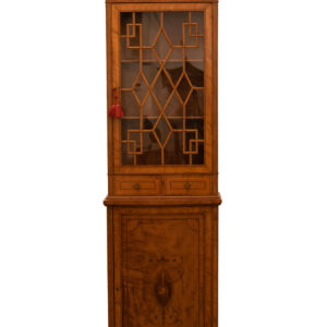 #136 Wooden Cabinet With Glass Front | Holzschrank mit verglaster Front