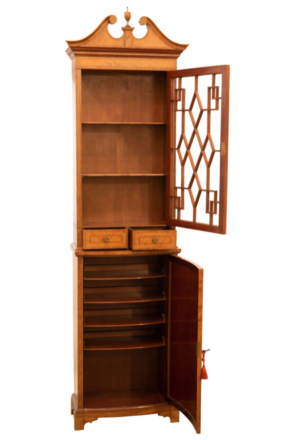 #136 Wooden Cabinet With Glass Front | Holzschrank mit verglaster Front - Image 2