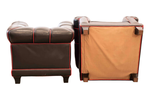 #144 Two Leather Armchairs | Zwei Lederfauteuils - Image 4