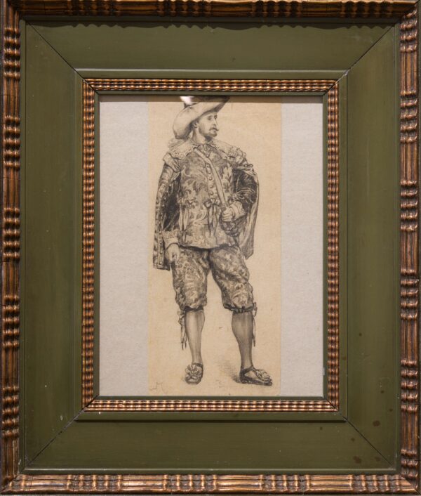 #204 Jean Louis Ernest Meissonier, Portrait of a Musketeer (costume study) | Jean Louis Ernest Meissonier,  Porträt eines Musketier (Kostümstudie)