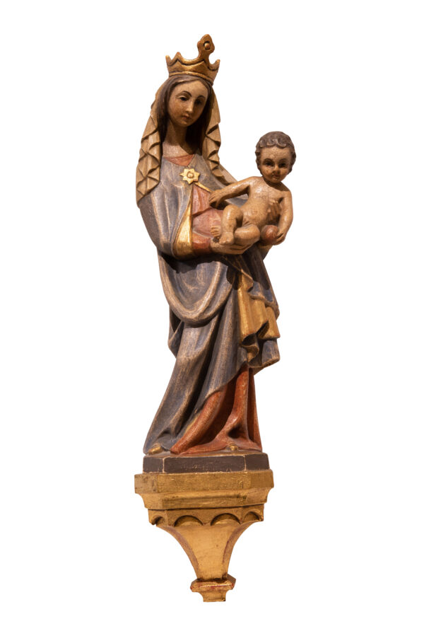 #21 Wooden Statuette Mary And Child | Holzstatue Maria und Kind