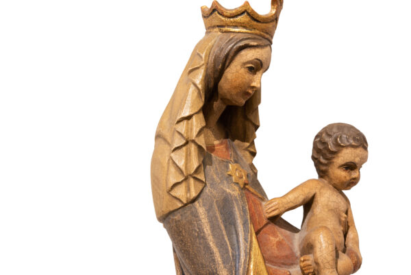 #21 Wooden Statuette Mary And Child | Holzstatue Maria und Kind - Image 4