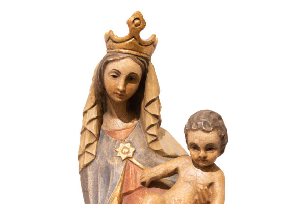 #21 Wooden Statuette Mary And Child | Holzstatue Maria und Kind - Image 5