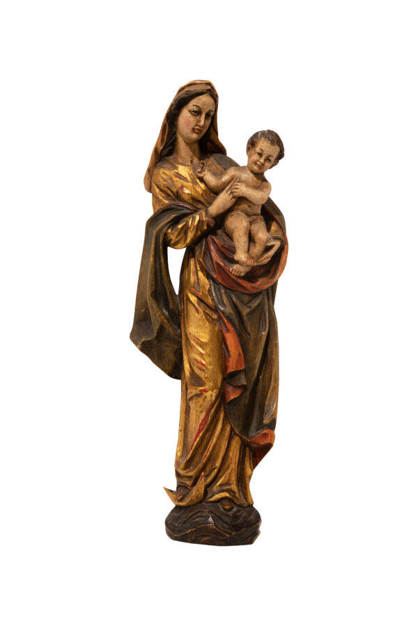 #22 Wooden Statuette Mary And Child | Holzsatuette Maria und Kind