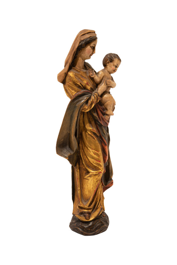 #22 Wooden Statuette Mary And Child | Holzsatuette Maria und Kind - Image 3