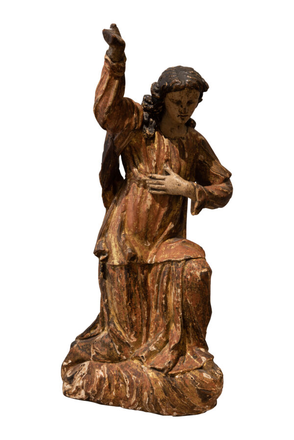 #24 Wooden Sculpture of a Kneeling Angel | Holzskulptur eines knienden Engels