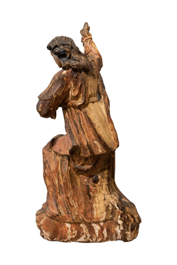 #24 Wooden Sculpture of a Kneeling Angel | Holzskulptur eines knienden Engels - Image 4