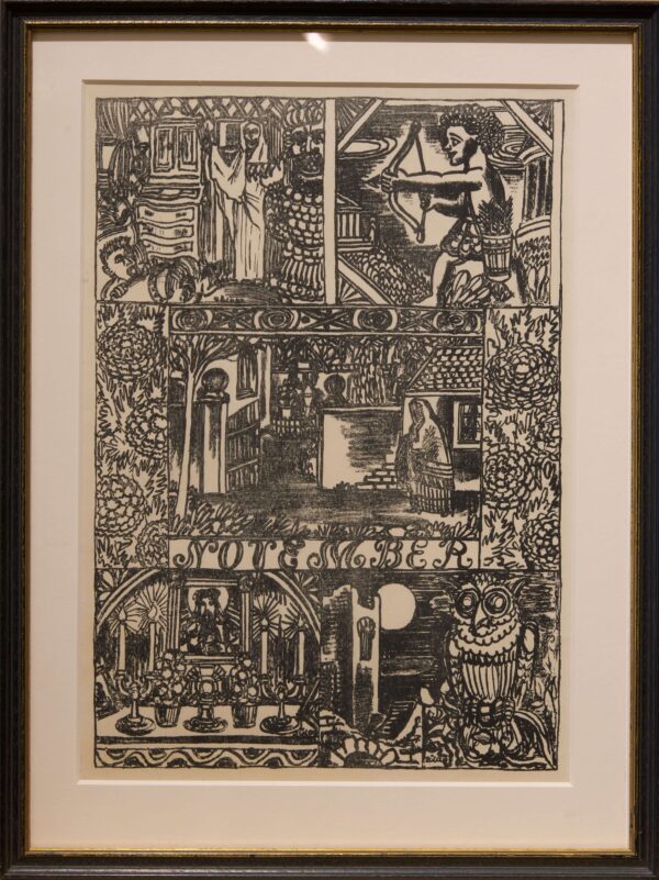#52 Black-And-White Lithograph, "November" | Lithografie schwarz-weiss,  „November“