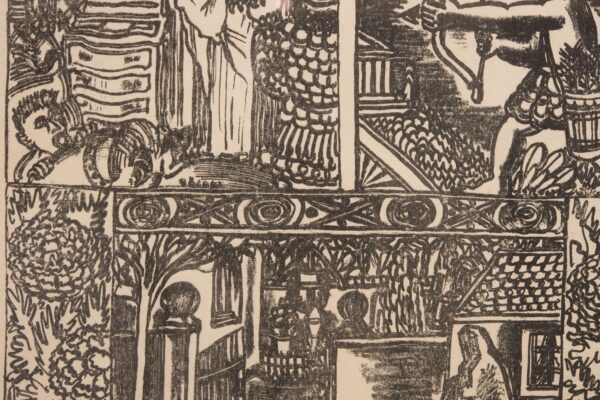 #52 Black-And-White Lithograph, "November" | Lithografie schwarz-weiss,  „November“ - Image 3
