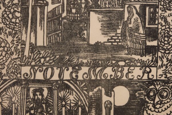 #52 Black-And-White Lithograph, "November" | Lithografie schwarz-weiss,  „November“ - Image 2