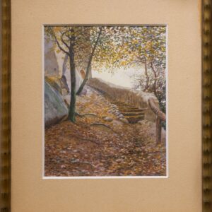 #60 Bretschneider, "Autumn Scene – Path to St. Ulrich’s Church" | Bretschneider, ﻿Herbststimmung- Aufgang zur Kirche St. Ulrich