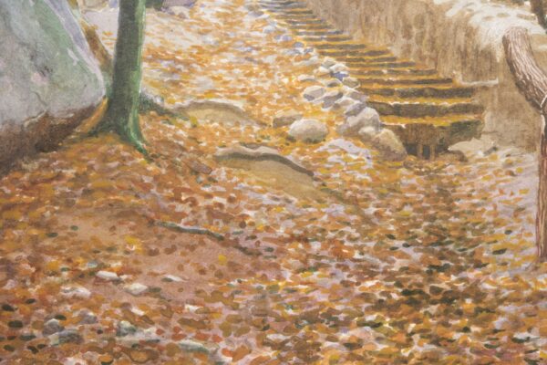 #60 Bretschneider, "Autumn Scene – Path to St. Ulrich’s Church" | Bretschneider, ﻿Herbststimmung- Aufgang zur Kirche St. Ulrich - Image 3
