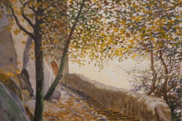 #60 Bretschneider, "Autumn Scene – Path to St. Ulrich’s Church" | Bretschneider, ﻿Herbststimmung- Aufgang zur Kirche St. Ulrich - Image 2