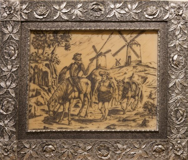 #61  | Unbekannter Künstler, Graviertes Bild Don Quijote mit seinem Freund Sanchez