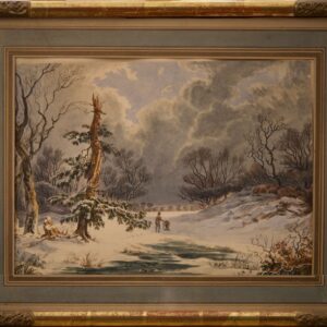 #70 Rémi VAN HAALEN (1812-1894), Winter Landscape with Lake and People | Rémi VAN HAALEN (1812-1894), Winterliche Landschaft