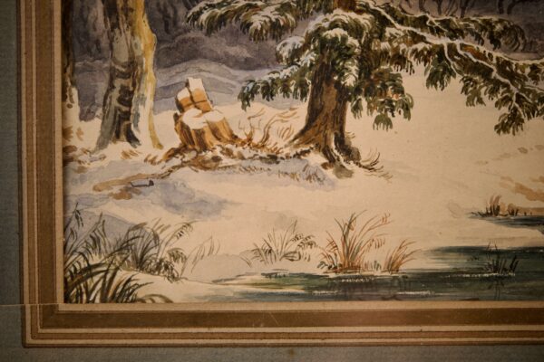 #70 Rémi VAN HAALEN (1812-1894), Winter Landscape with Lake and People | Rémi VAN HAALEN (1812-1894), Winterliche Landschaft - Image 4