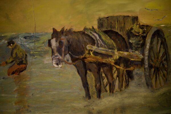 #74 Horse-drawn Carts in the Water on the Coast | Muschelstecher mit Pferdefuhrwerken im Wasser an der Küste - Image 3