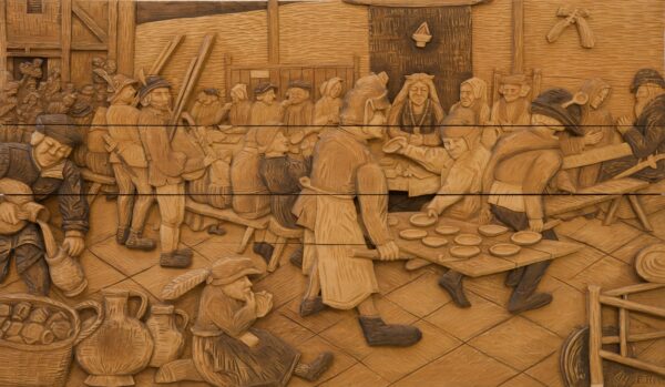 #94 Relief Wood Panel in the Style of Pieter Bruegel the Elder | Relief-Holzbild im Stil von Pieter Bruegel dem Älteren
