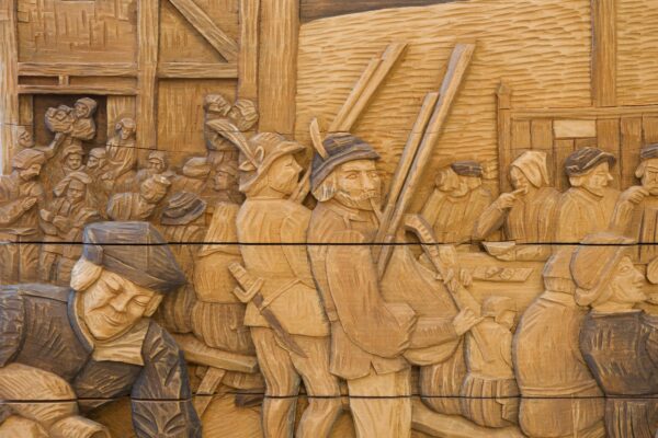 #94 Relief Wood Panel in the Style of Pieter Bruegel the Elder | Relief-Holzbild im Stil von Pieter Bruegel dem Älteren - Image 2