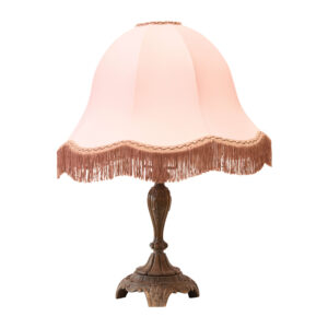 #98 Table Lamp with Pink Lampshade | Tischlampe rosa Lampenschirm