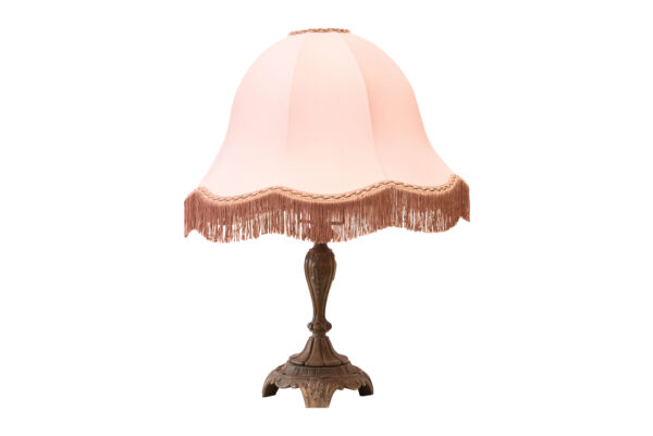 #98 Table Lamp with Pink Lampshade | Tischlampe rosa Lampenschirm