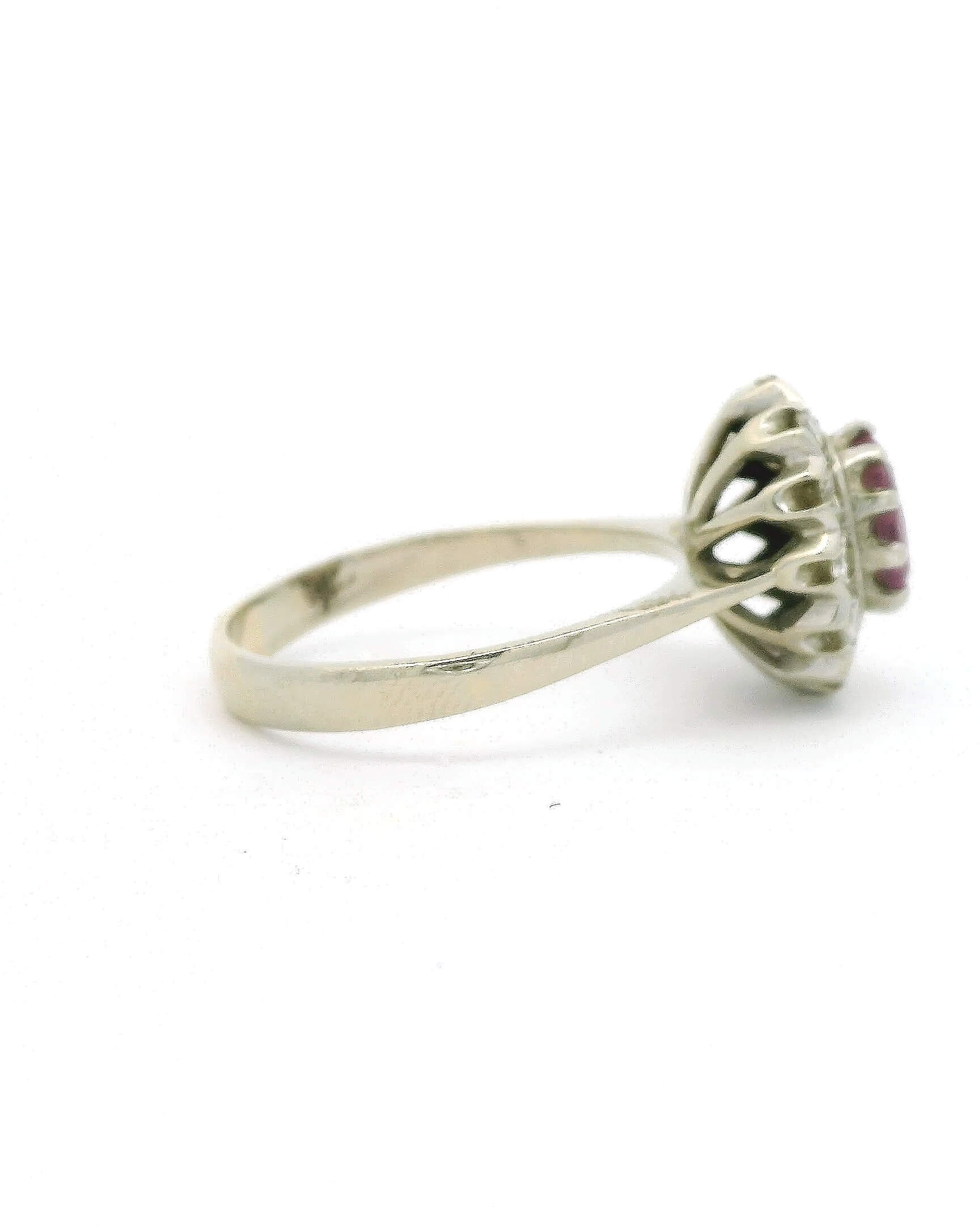 #126 Ring aus Weißgold mit Brillanten und Rubin | Ring in White Gold with Diamonds and Ruby - Image 3