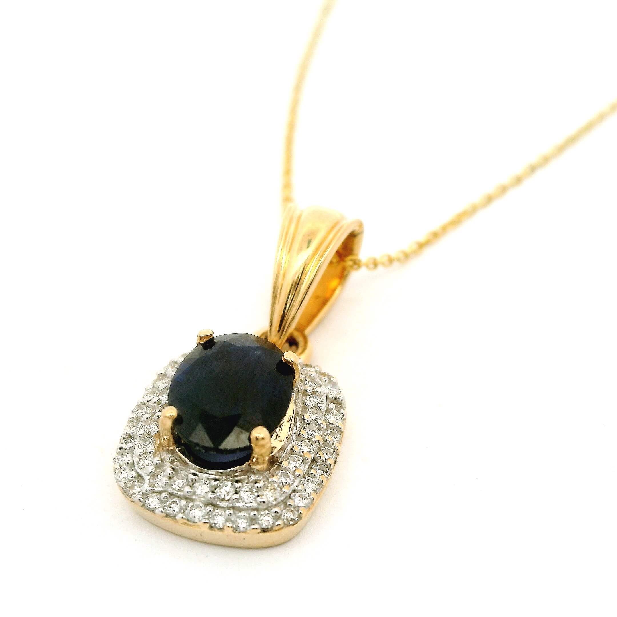 #135 Anhänger mit Kette aus Weißgold mit Brillanten und Tansanit | Pendant with Chain in White Gold with Diamonds and Tanzanite - Image 2