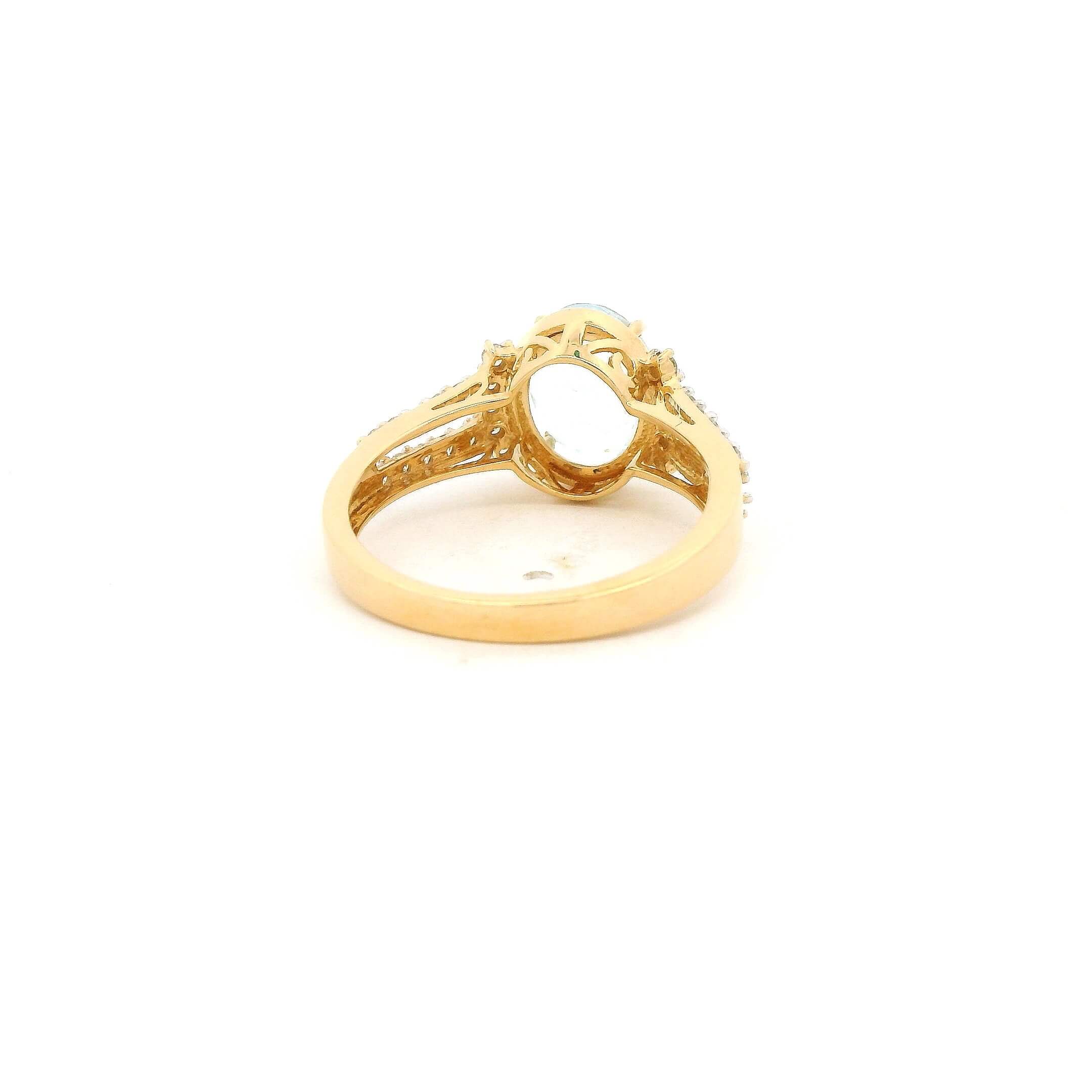 #138 Ring aus Gelbgold 585/fein mit Brillanten und Aquamarin | Ring in 585/Fine Yellow Gold with Diamonds and Aquamarine - Image 3