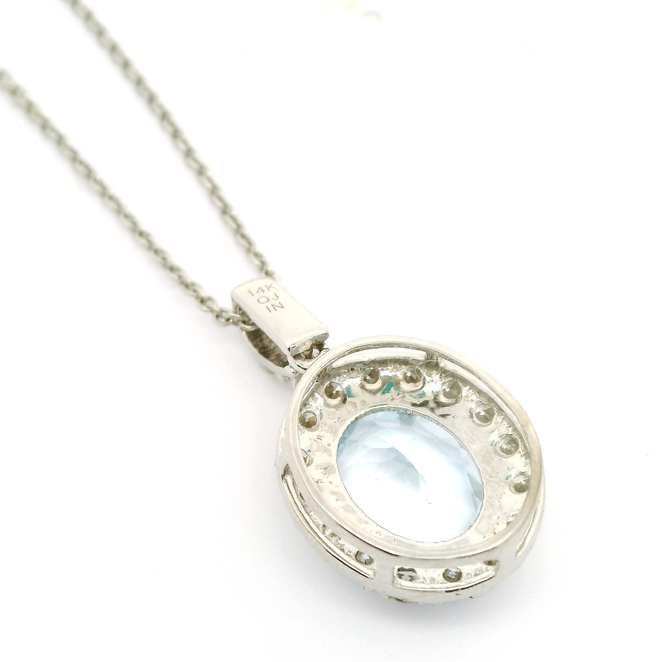 #139 Anhänger mit Kette aus Weißgold mit Brillanten und Aquamarin | Pendant with Chain in White Gold with Diamonds and Aquamarine - Image 5