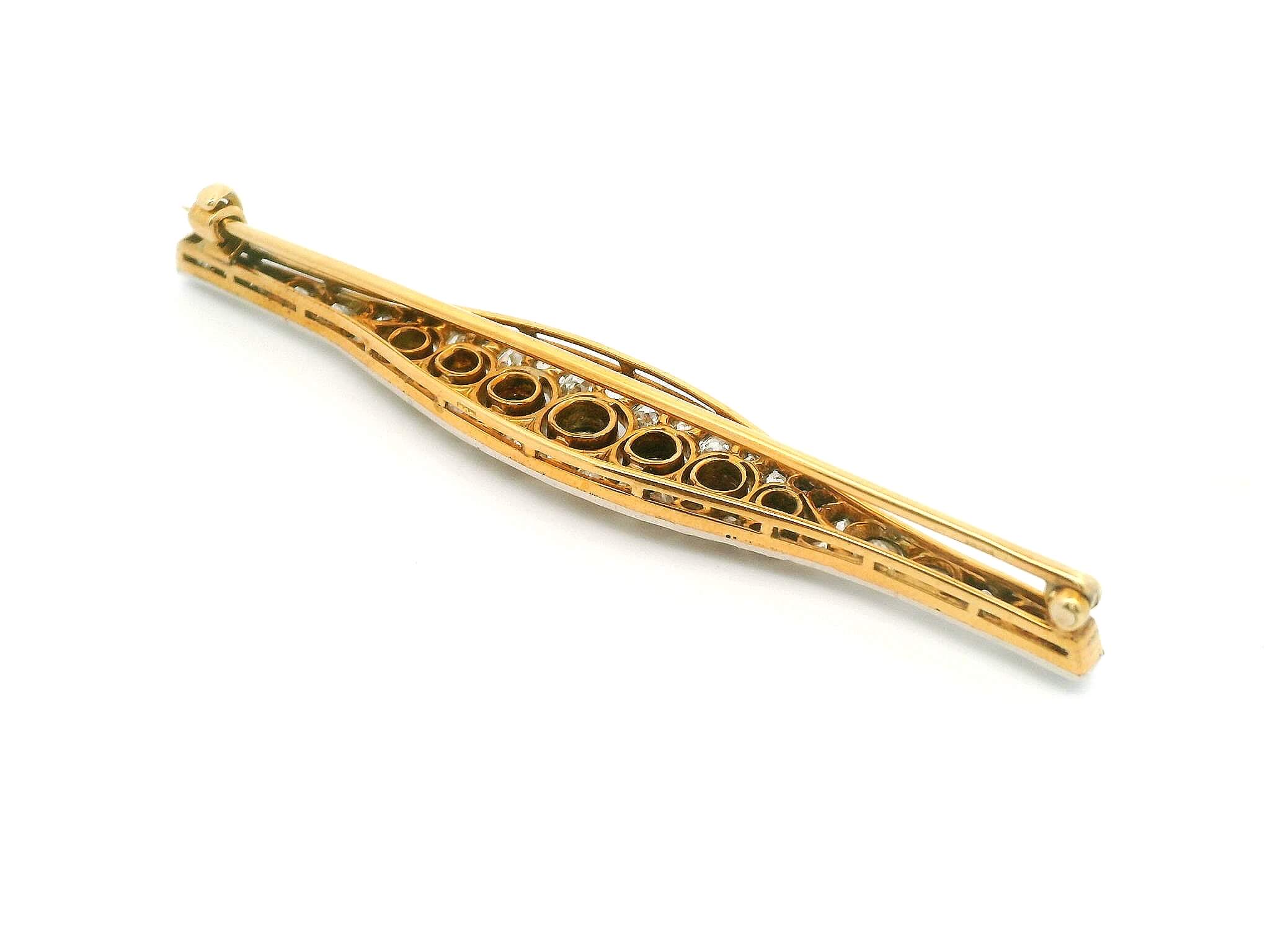 #147 Brosche Gelbgold und Weißgold | Brooch in yellow gold and white gold - Image 2