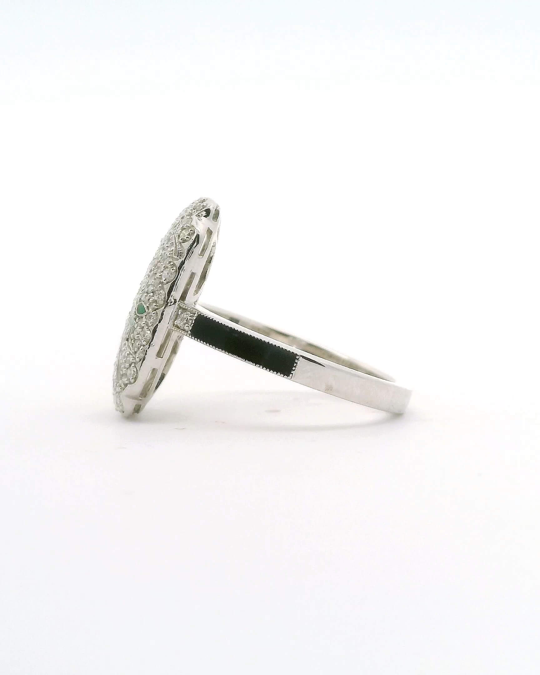 #149 Ring aus Weißgold mit Brillanten und Email-Einlagen | Ring In White Gold With Diamonds And Enamel Inlays - Image 3
