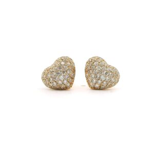 #151 Ohrstecker in Herzform aus Gelbgold mit Brillanten | Heart-Shaped Earrings In Yellow Gold With Diamonds