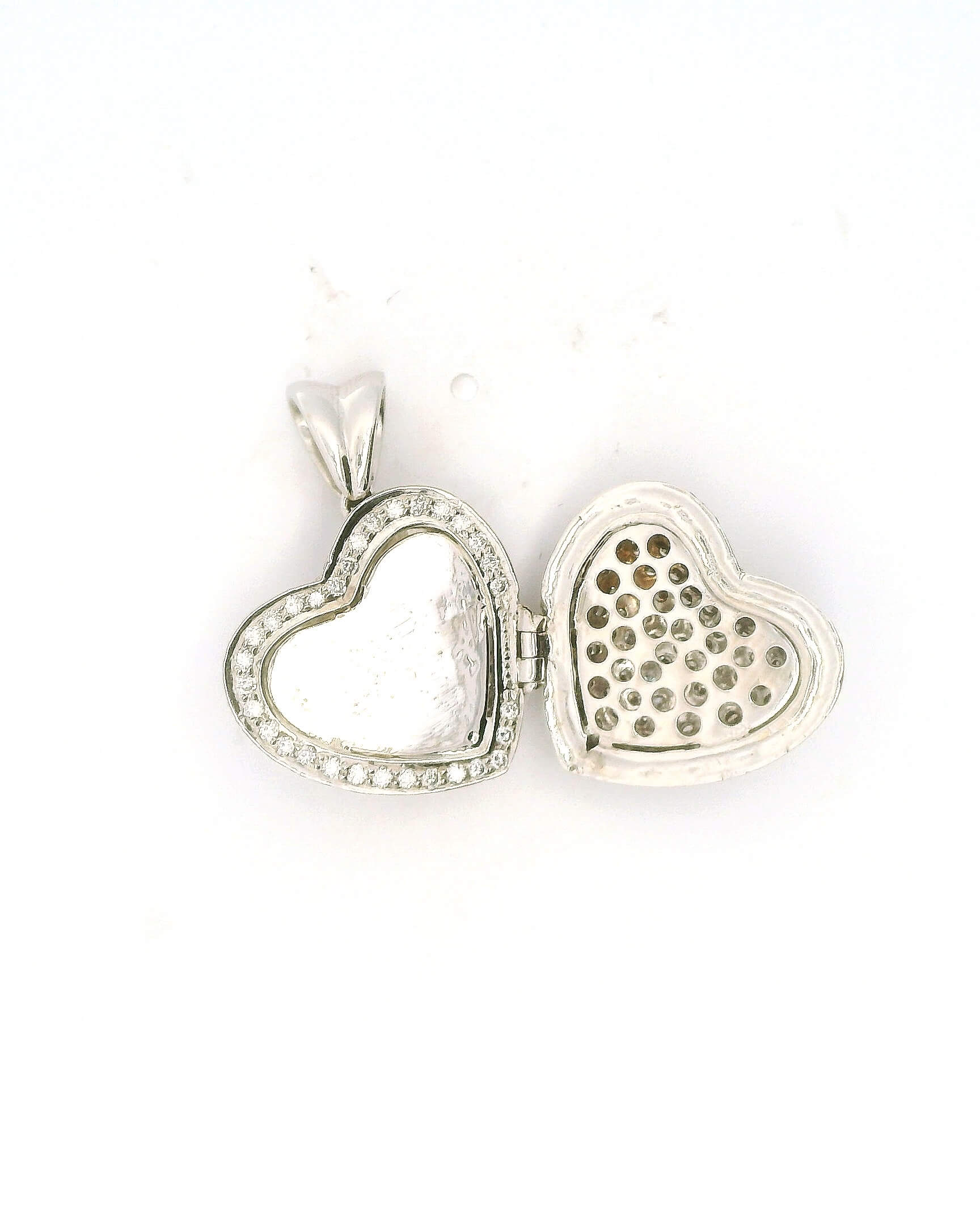 #153 Anhänger/Medaillon Herz aus Weißgold mit Brillanten | Heart Pendant/Medallion In White Gold With Diamonds - Image 2