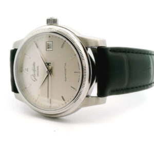 #155 Armbanduhr Glashütte Original Senator Automatik  Klassik Stahl Lederband Datum | Wristwatch Glashütte Original Senator Automatic Classic Steel Leather Strap Date