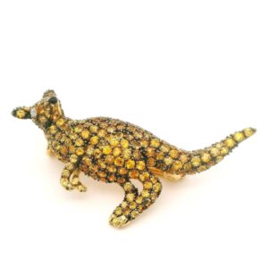 #155 Brosche Gelbgold mit Brillanten und gelben Saphiren | Yellow Gold Brooch with Diamonds and Yellow Sapphires