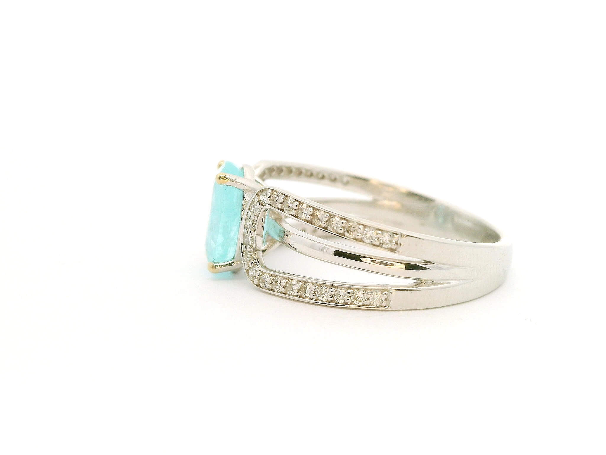 #156 Ring Weißgold mit Brillanten und einen Paraiba Turmalin | Ring White Gold With Diamonds And A Paraiba Tourmaline - Image 2