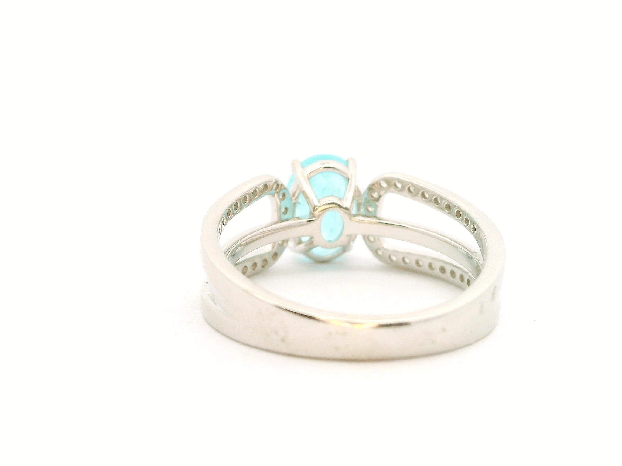 #156 Ring Weißgold mit Brillanten und einen Paraiba Turmalin | Ring White Gold With Diamonds And A Paraiba Tourmaline - Image 4