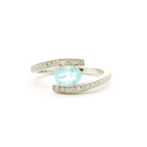 #157 Ring Weißgold mit Brillanten und einen Paraiba Turmalin | Ring White Gold With Diamonds And A Paraiba Tourmaline