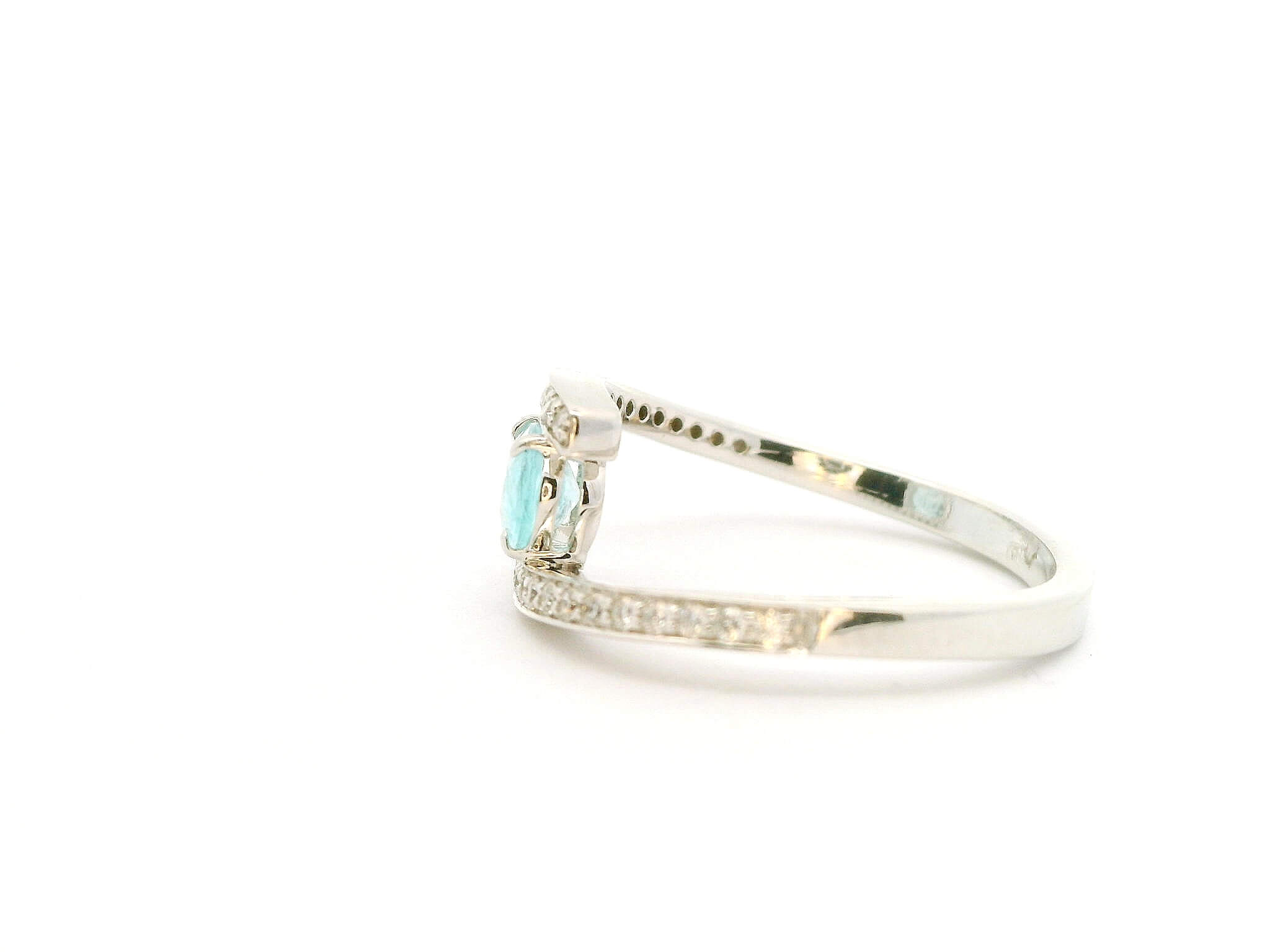 #157 Ring Weißgold mit Brillanten und einen Paraiba Turmalin | Ring White Gold With Diamonds And A Paraiba Tourmaline - Image 4