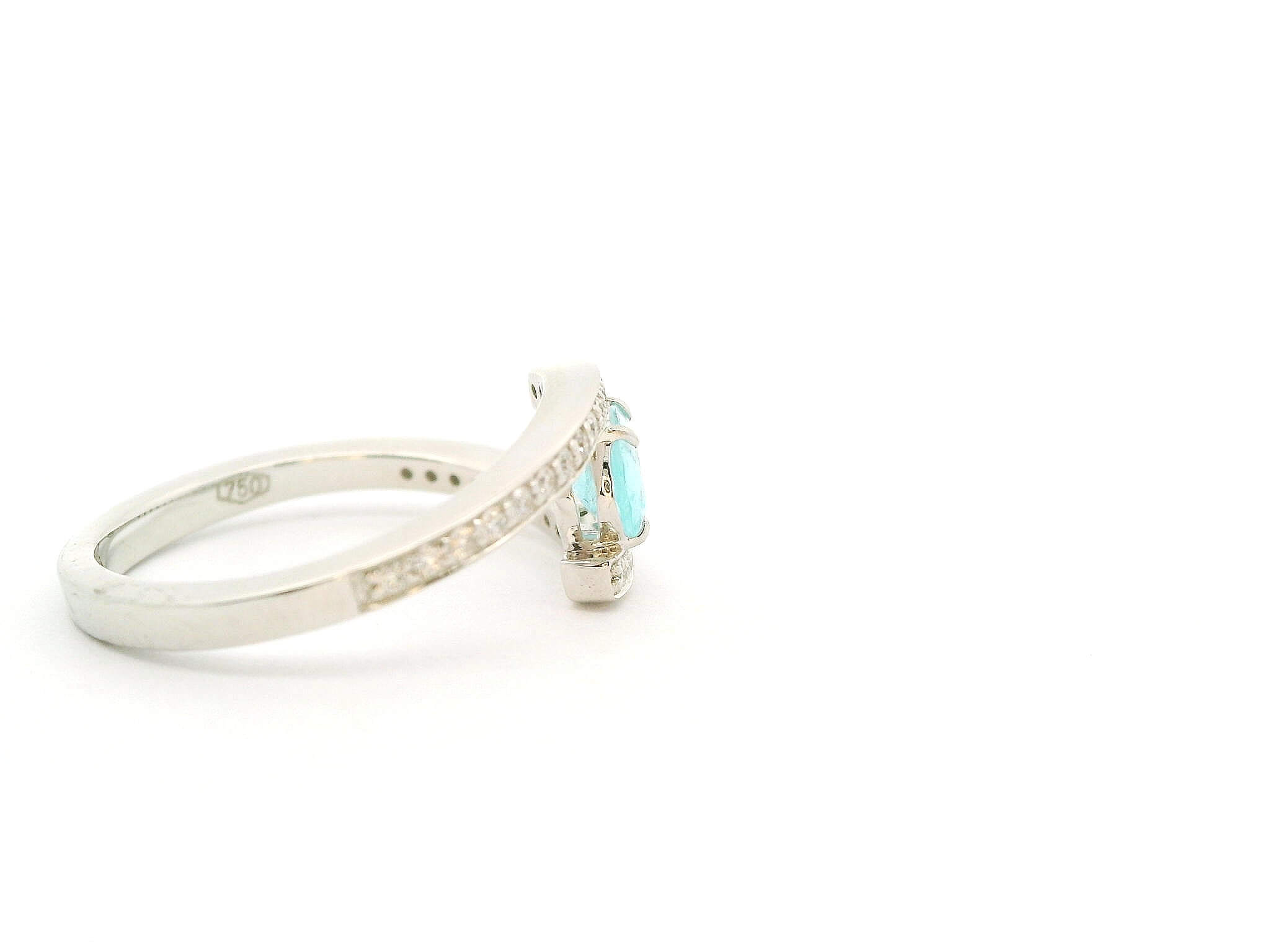 #157 Ring Weißgold mit Brillanten und einen Paraiba Turmalin | Ring White Gold With Diamonds And A Paraiba Tourmaline - Image 2