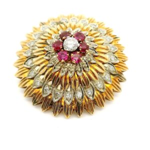 #161 Brosche Gelbgold und Weißgold  | Yellow Gold and White Gold Brooch
