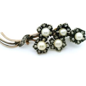 #162 Brosche Gelbgold und Silber  | Yellow Gold and Silver Brooch