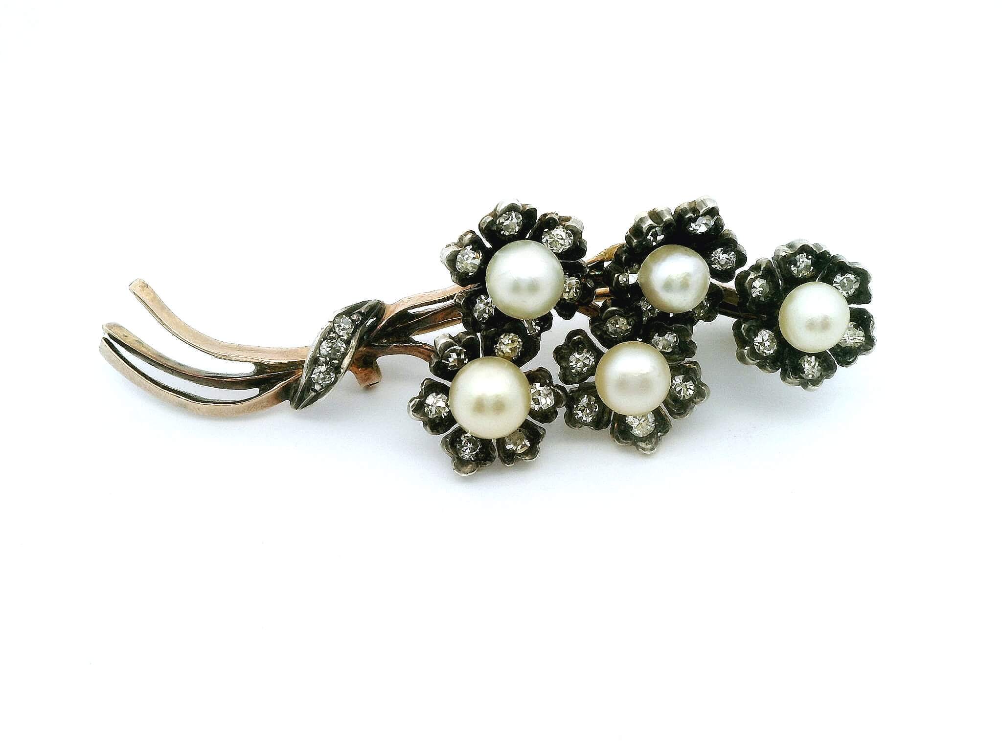 #162 Brosche Gelbgold und Silber | Yellow Gold and Silver Brooch