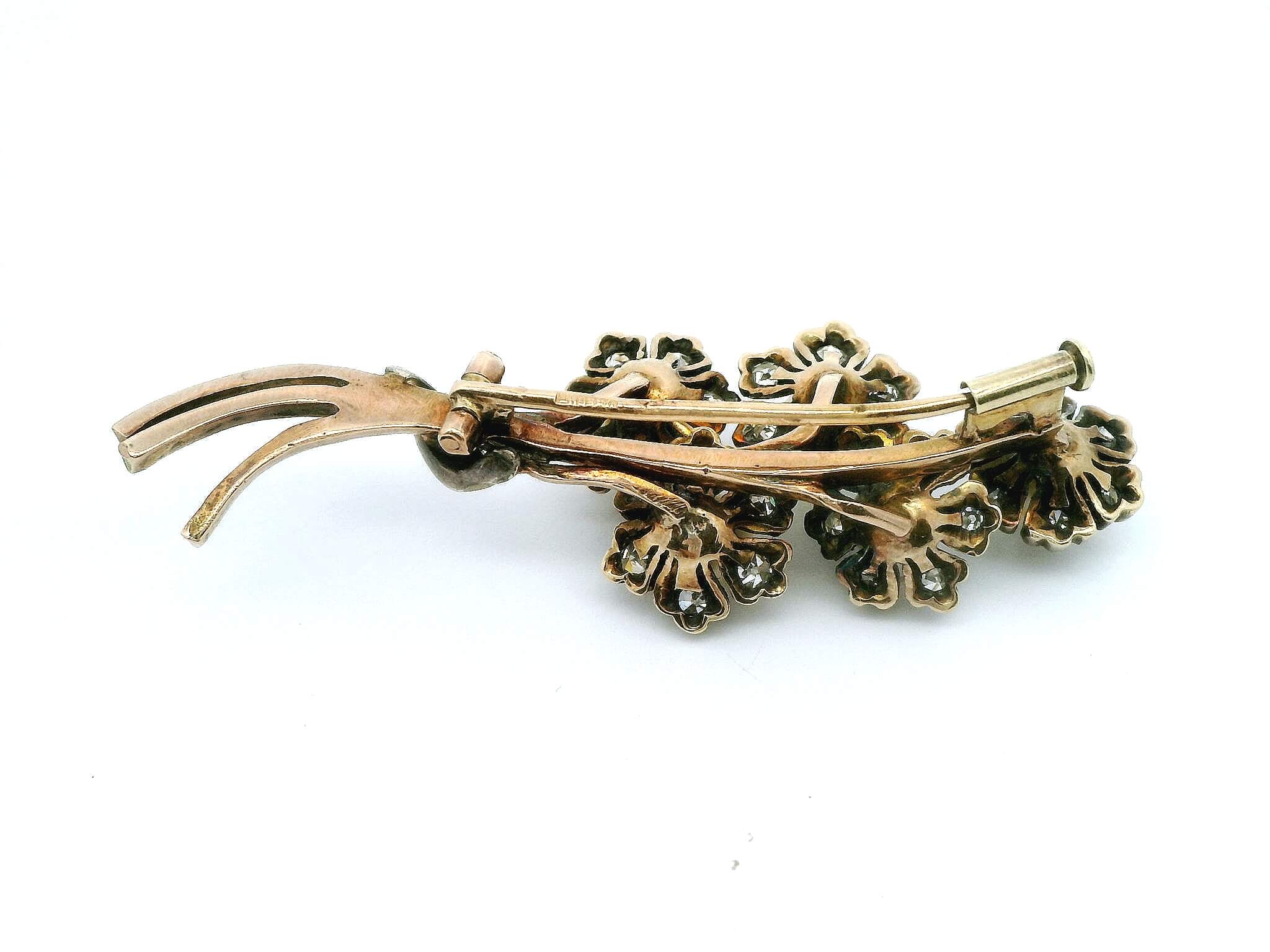 #162 Brosche Gelbgold und Silber | Yellow Gold and Silver Brooch - Image 3