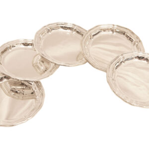 #176 5 Stück Silber Glasuntersetzer | 5 Silver Wine Glass Coasters