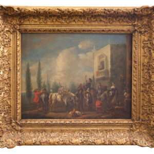 #186 Philips Wouwerman, Eine Jagdgesellschaft in der Umgebung eines Palastes | Philips Wouwerman, A Hunting Party in the Precints of a Palace