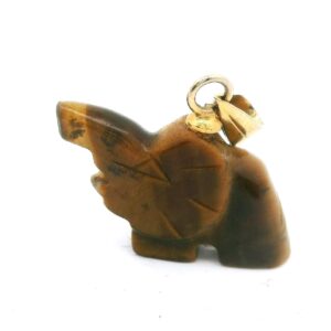 #187 Anhänger „Elefant“ mit Tigerauge, aus Gelbgold | Pendant “Elephant” with Tiger’s Eye in Yellow Gold